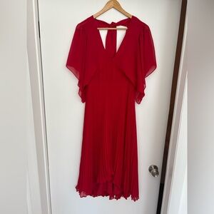 Pink/Red High/Low Deep-V Club Monaco Cocktail Gown - size 0